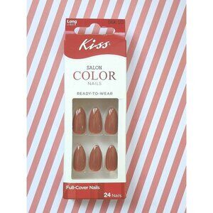 Kiss Press On Full Cover Nails - Ready to Wear Burnt Sienna - Almond - 24 Pieces